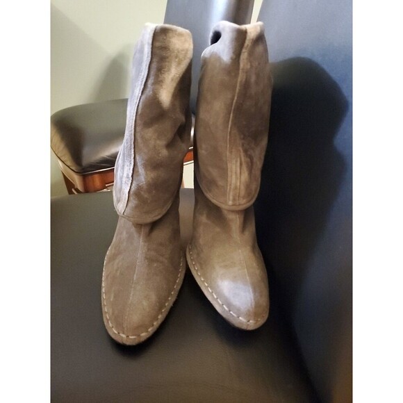 Hot In Hollywood Slouch Boots High Heel Grey Suede Slouchy Womens Size 8 M shoes - Picture 4 of 16